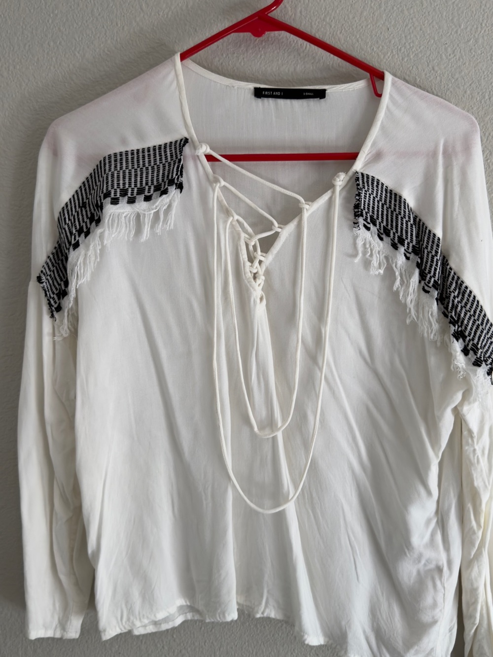 FIRST AND I White Boho Tassel Top & Skirt Set XS